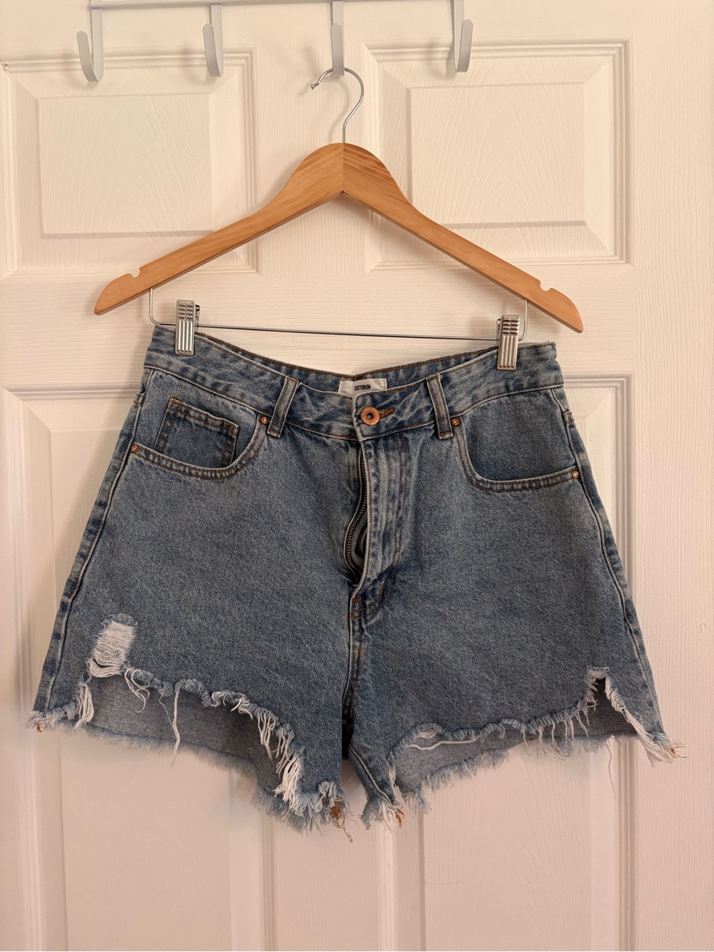 Cotton-On High Rise Ripped Jean Short